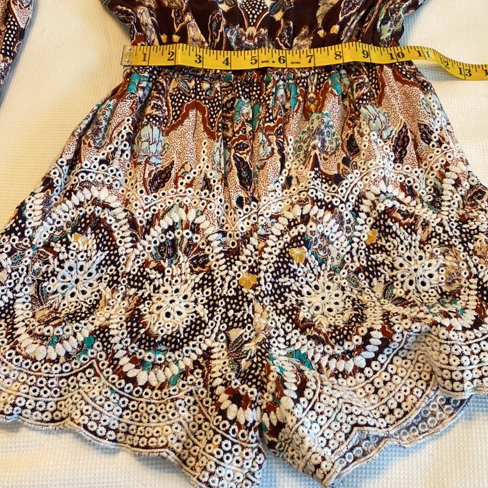 Xhilaration Woman’s Romper Floral Embroidered - Picture 9 of 14
